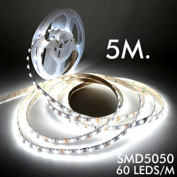 Tira LED 12V | 60xLED/m | 5m | SMD5050 |960Lm | 14W/M | IP20