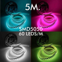 Tira LED 24V RGBW | 60xLED/m | 5m | SMD5050 | 560Lm | 13W/M | IP20