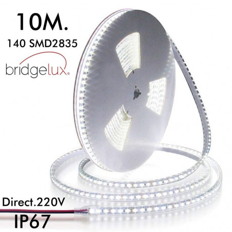 Tira LED 220V | 140xLED/m | 10m | SMD2835 | 2566Lm/M | 19W/M | IP67