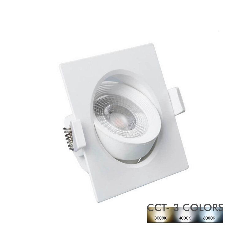 Empotrable LED 7W Cuadrado Blanco - CCT