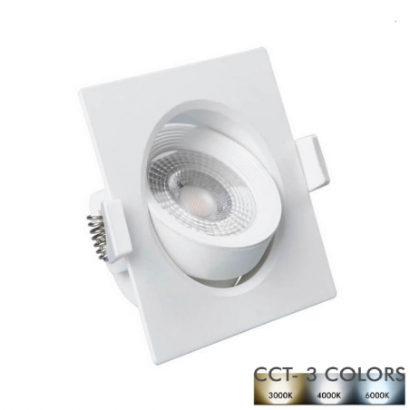 Empotrable LED 7W Cuadrado Blanco - CCT