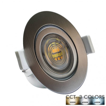 Empotrable LED 7W Circular - Gris Cromado - CCT