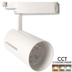 Foco LED 30W VIENA Blanco Carril Monofásico CRI +85 CCT