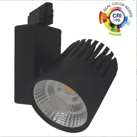 Foco LED 40W GRAZ Negro BRIDGELUX Chip Carril Monofásico CRI +90