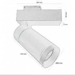 Foco LED 30W LEIA Negro carril Monofasico