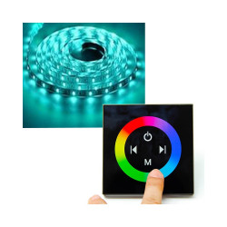 Controlador Empotrable Táctil para Tiras de LEDs RGB 12-24 V. DC