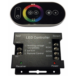 Controladora RGB para tiras LED DC 12-24V 6A*CH