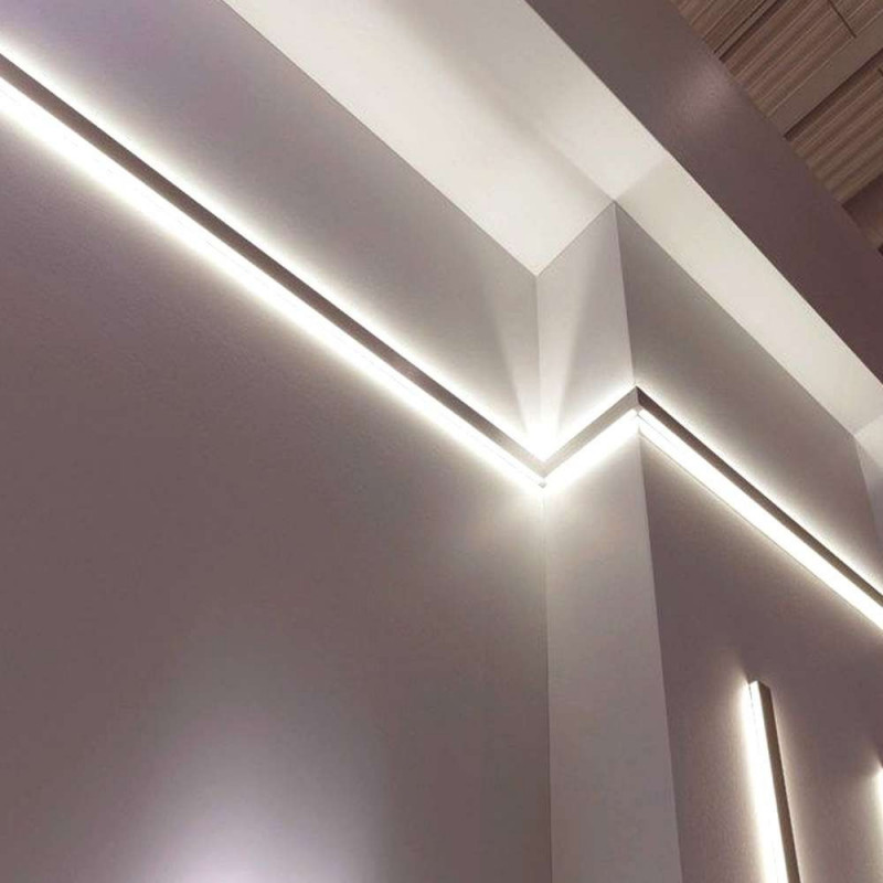 Perfil de Aluminio Moldura DOBLE LUZ para tira LED 2 Metros