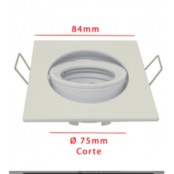 Aro Cuadrado Orientable para dicroica LED GU10 MR16 - 84mm - Aluminio