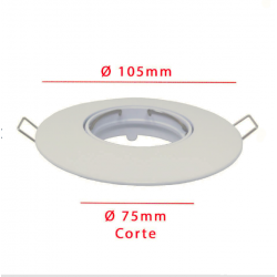 Aro Redondo Orientable para dicroica LED GU10 MR16 - Ø105mm - Aluminio