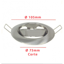 Aro Redondo Orientable para dicroica LED GU10 MR16 - Ø105mm - Aluminio