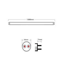 Tubo MAX LED 22W Cristal 150cm 300º - ALTA LUMINOSIDADLu