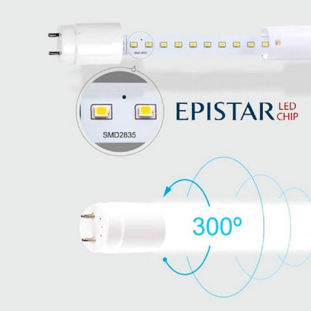 Tubo MAX LED 9W Cristal 60cm 300º - ALTA LUMINOSIDAD