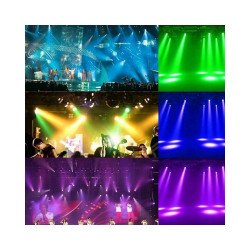 Cabeza Móvil Spot LED 30W BOSTON Blanco + 7 Colores - 7 Gobos Fijos - DMX