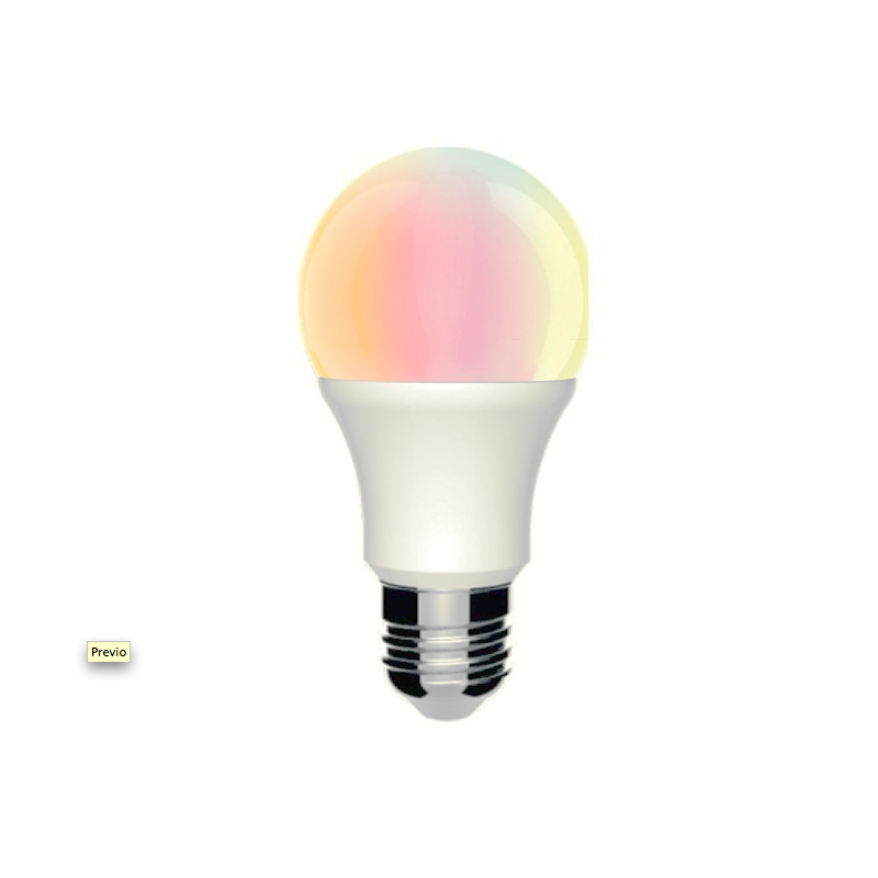 Bombilla LED RGB+W 10W 270º E27 con Mando a Distancia