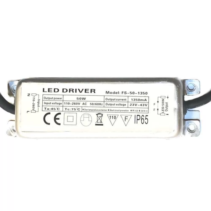 Driver para luminarias LED de 50W 1350mA - IP65