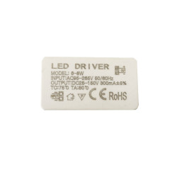 Driver indicado para luminarias LED de 6W a 8W 300mA