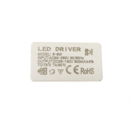 Driver indicado para luminarias LED de 6W a 8W 300mA