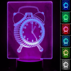 Lámpara de Mesa 3D RGB - RELOJ -