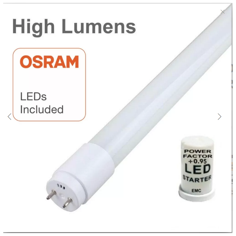 Tubo LED 20W Cristal 150cm 300º - ALTA LUMINOSIDAD - OSRAM CHIP
