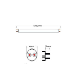 Tubo LED 18W 120Cm Dorado Especial Panaderias