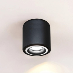 Aplique Techo LED Negro Aluminio - Doble Aro - para GU10 LED