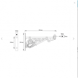 Brazo Aluminio modelo Villa 52cm