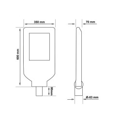 Carcasa Farola LED 150W MAGNUM - 3 Módulos - Aluminio