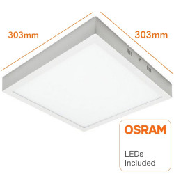 Plafón LED cuadrado superficie 30W - OSRAM CHIP DURIS E 2835