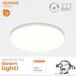 Downlight LED 12W - Frameless QUASAR - OSRAM CHIP DURIS E 2835 - CCT